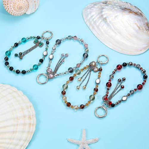 BEEFLYING Beaded Phone Charm Wrist Strap for Case - color: Pink