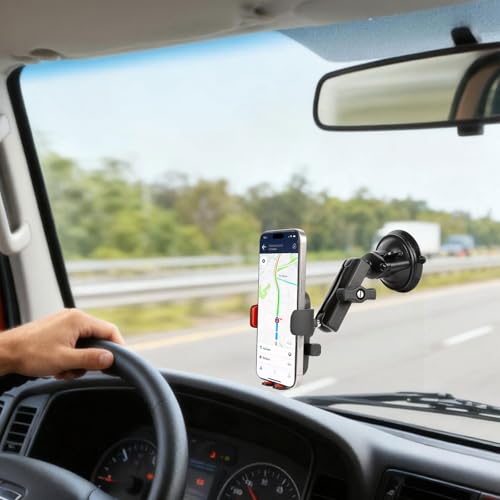 xik 1" Ball Suction Cup Base Mount for Phone Table Action Camera Holder Mount, 3.5" Large Suction Cup Base for Windshield, Compatible with RAM Mounts and Other Standard 1"(25mm) Ball Systems