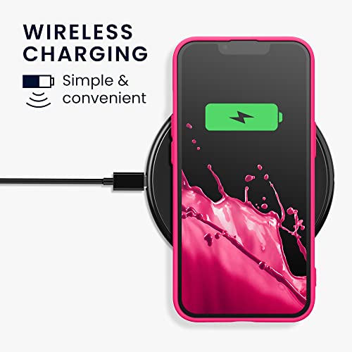 kwmobile Case Compatible with Apple iPhone 13 Case - Protective Slim TPU Cover with Soft Matte Finish - Neon Pink