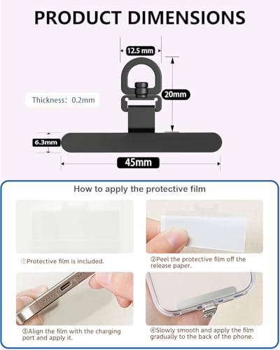 2 Pack Stainless Steel Phone Tether Tabs - Phone Lanyard Tab, Universal Lanyard Patches for phone cases - color: Gold