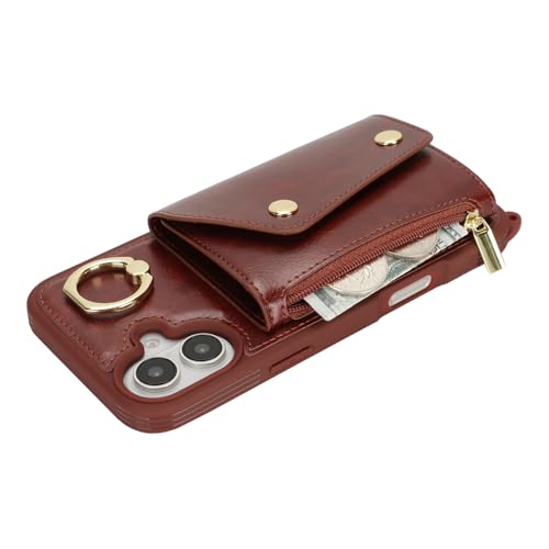 Lipvina Crossbody Wallet Case for iPhone 16 Plus,Dark Brown - color: 06-Dark Brown, size: iPhone 16 Plus 6.7"