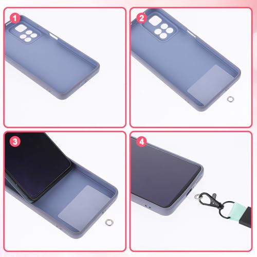 8 Pcs Universal Phone Tether Tabs Phone Lanyard Tab Clear Plastic Cellphone Pad with Metal Ring for Safety Drop Protection Wrist Cell Phones Lanyard Strap