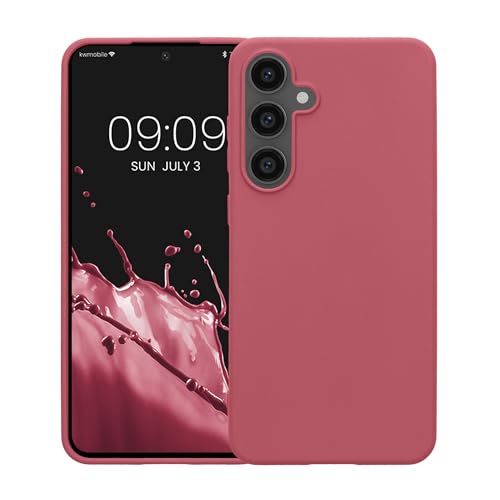 kwmobile Case Compatible with Samsung Galaxy S24 FE Case - Soft Slim Protective TPU Silicone Cover - Dark Rose - color: Dark Rose, size: Galaxy S24 FE
