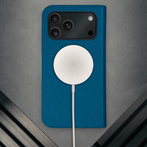 TORRO Leather Case Compatible with iPhone 17 Pro Max 6.9" 2025 - Premium Leather Wallet Flip Case with Kickstand and Card Slots (Compatible with Official MagSafe Chargers) - Blue - color: Blue, size: iPhone 17 Pro Max