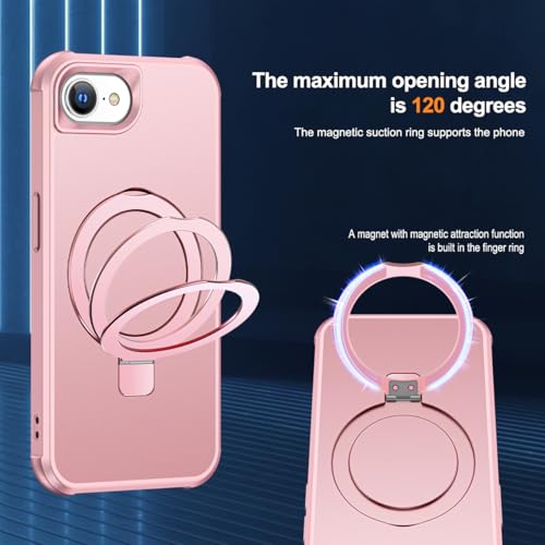 SKYLMW Compatible with iPhone 16e/17e Case with Stand,Rose Gold - color: Rose Gold, size: iPhone 16e & iPhone 17e