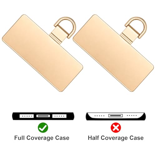 10 Pack Phone Lanyard Tab, Metal Phone Tether Tab Universal Cellphone Patch Phone Tabs Ultra Thin Smartphone Lanyard Pad for Full Phone Cases, Gold