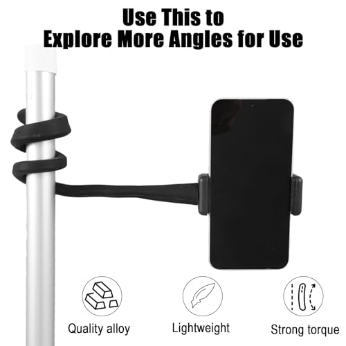 Stroller Phone Holder, Flexible Phone Holder for Treadmill, Bike Shopping Cart, Desk, Portable Gooseneck Long Arm Phones Mount for Smartphone