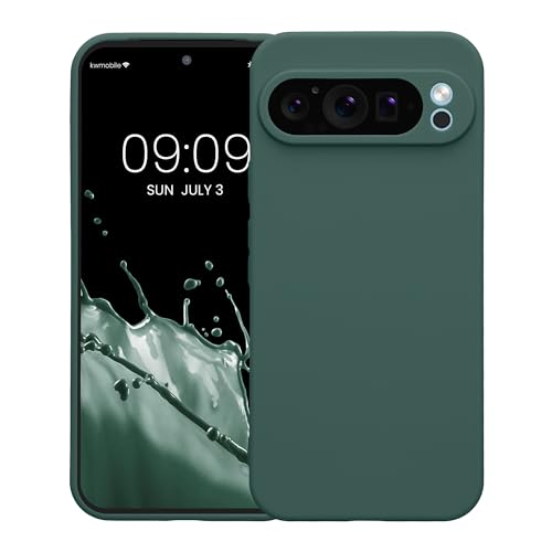 kwmobile Case Compatible with Google Pixel 9 Pro XL Case - Protective Slim TPU Phone Cover - Soft Matte Finish - Forest Green - color: forest green