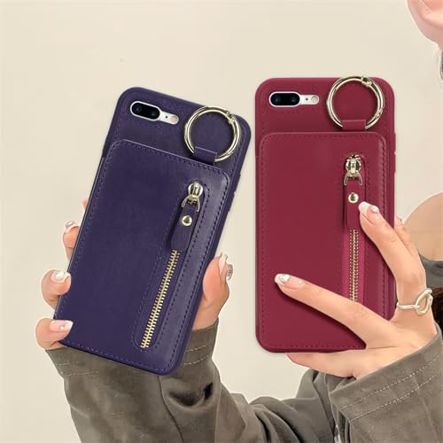 Havaya Flip Wallet Case for iPhone 8 Plus & iPhone 7 Plus - Purple - color: Purple-Ring, size: iPhone 8 Plus & iPhone 7 Plus