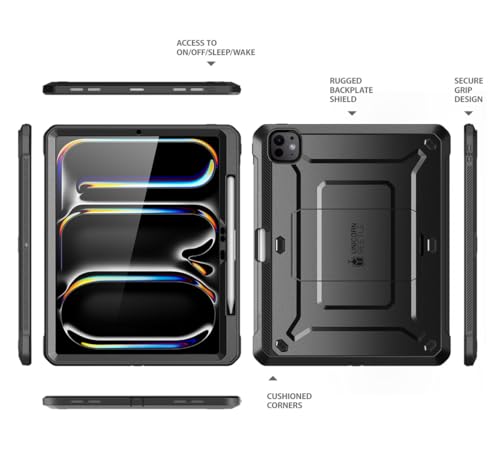 SUPCASE for iPad Pro 13 inch Case M5/M4 2025/2024 with Pencil Holder Black - color: Black, size: iPad Pro 13"