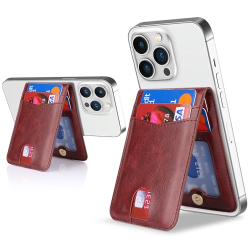 Cavor Compatible with Magsafe Wallet, Magnetic Wallet for iPhone,Dark Brown - color: C-Dark Brown