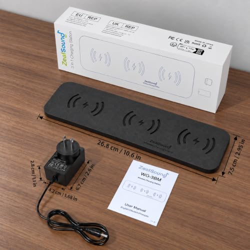 ZealSound Wireless Charging Pad for 3 Devices for iPhone 17/16/15 & Samsung