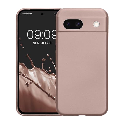 kwmobile Case Compatible with Google Pixel 8a Case -Soft TPU Back Phone Cover - with Metallic Look - Metallic Arctic Berry - color: Metallic Arctic Berry