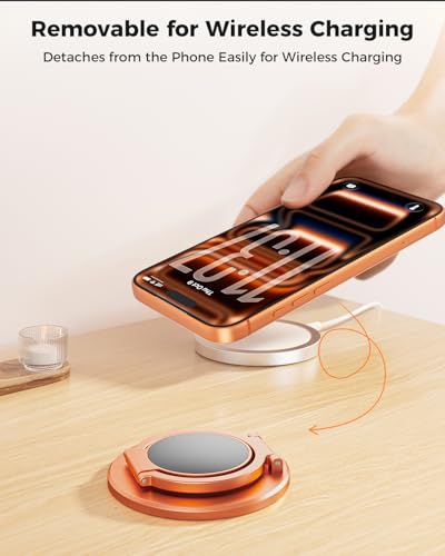 SUPERONE Dual-Side Magnetic Ring Holder, Phone Grip Stand for MagSafe - color: Cosmic Orange