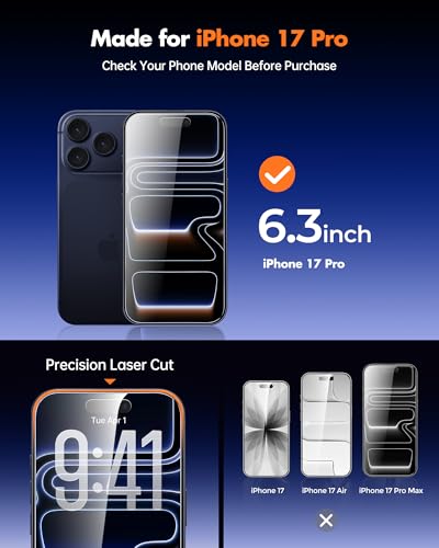 UNBREAKcable Privacy Screen Protector for iPhone 17 Pro, 2-Pack - size: iPhone 17 Pro
