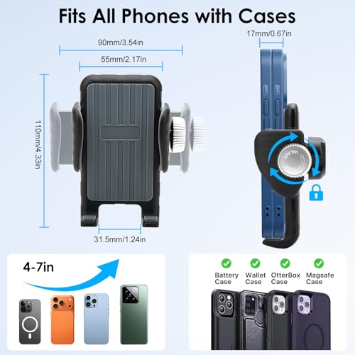 EEEKit Gooseneck Wheelchair Phone Holder - Cell Phone Handlebar Clamp Mount