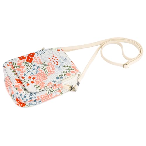 SILKAREA Embroidered Cute Mini Crossbody Bag for Women Small Handbags Wristlet Wallet Bag Cell-phone Pouch Coin Purse - color: S3 Beige