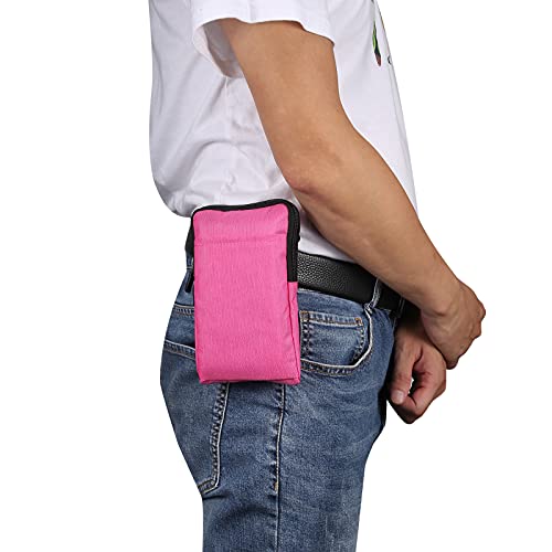 QBYVQQN Cell Phone Waist Belt Holster Mens, Waterproof Zipper Crossbody Smartphone Shoulder Messenger Bag Wallet Sling Bag - color: Rose Red, size: 6.9 INCH