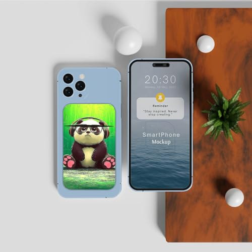 Phone Credit Card Holder Stick on, Cell Phone Pocket Self Adhesive Stretchy Stick on Wallet ID Credit Card Case Pouch Sleeve with Flap for All Smartphones, Forest Panda - color: Forest Panda