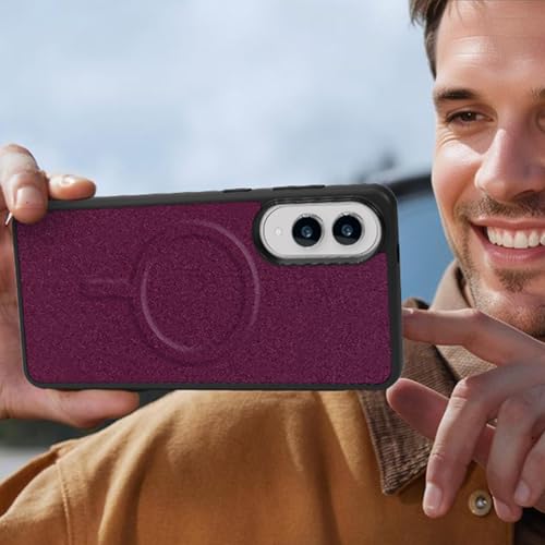 Magnetic Case for Samsung Galaxy S25 Edge Wallet Compatible with Magsafe RFID Blocking Card Holder Detachable Phone Cover Kickstand Snap Strap Zipper Pocket PU Leather (Burgundy) - color: Burgundy, size: Galaxy S25 Edge