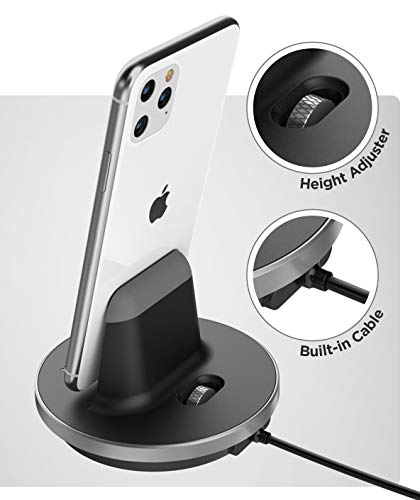 Fast Charging Power Stand for iPhone and iPad Models - MFi Certified Lightning Dock with USB-C Wall Adapter (for All iPhone 12/13 /14 Models)