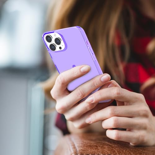 JJGoo Compatible with iPhone 13 Pro Max Case Clear, Transparent Soft Shockproof Protective Slim Thin Bumper Cover Phone Case, Purple - color: Clear Purple