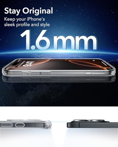 ESR for iPhone 16 Pro Case, Compatible with MagSafe, Shockproof Military-Grade Protection, Magnetic Phone Case for iPhone 16 Pro, Classic Hybrid Case (HaloLock), Clear - color: Clear