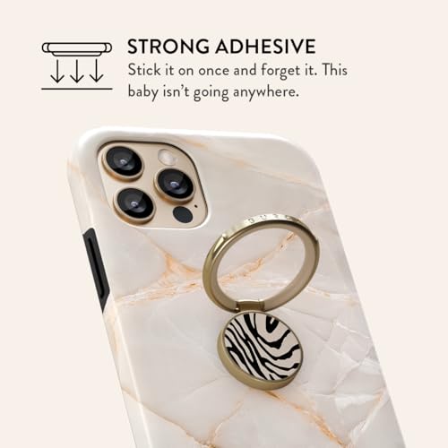 BURGA Cell Phone Ring, Holder Grip and Stand - Finger Phone Grip for Back of Smartphone Case, Kickstand 360 Rotation, Universal Ring for iPhone Samsung Galaxy Huawei Google Pixel, Stylish Accessories - color: Imperial, style: Gold