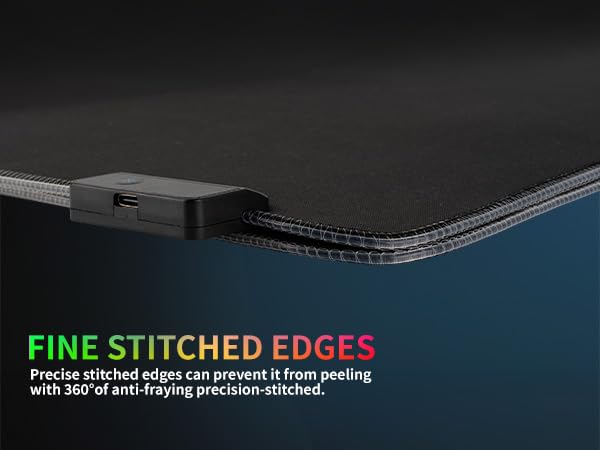 RGB Gaming Mouse Pad-14 Light Modes, Extended Soft LED Mouse Pad, Anti-Slip Rubber Base, Computer Keyboard Large Mousepad Mat, Waterproof Mousepads (25.6 * 11.6 Inch) - color: Black-A