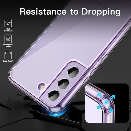 JETech Case for Samsung Galaxy S22, Anti-Yellowing, Purple | Shockproof Protection, Scratch Resistant Hard PC Back, Durable Transparent TPU Bumper - color: Purple