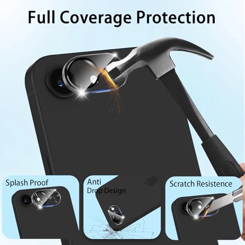 (3 Pack) Camera Lens Protector for iPhone 17e / iPhone 16e, Anti Scratch, Bubble Free,Tempered Glass Screen Protecto - color: Clear