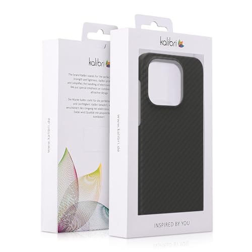 kalibri Aramid Fiber Case Compatible with OnePlus 15 - Case Super Slim Strong Protective Phone Cover - Black Matte - size: 15