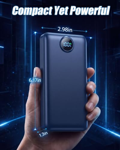 Portable Charger Power Bank 50000mAh Fast Charging External Battery Pack - color: Blue