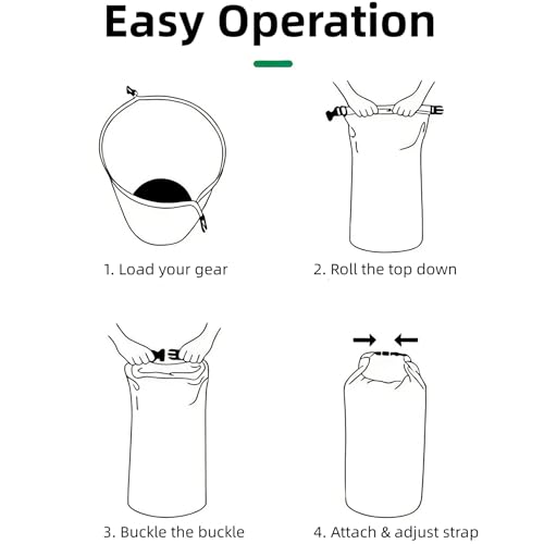 Waterproof Dry Bag, 2L Roll Top Waterproof Bag IPX8 with Crossbody Strap, Phone Clear Window, Phone Pouch Water Protector for Camp Beach Travel, Cruise Essentials, Kayak Accessories (Army Green) - color: Army green dry bag 2L