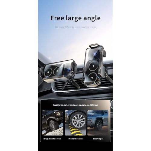 Automatic Dual Coil Wireless Car Charger for iPhone Samsung Galaxy Z Fold 4 3 2 Flip 4 3 Phone Holder Car Fast Charging Station (Black)