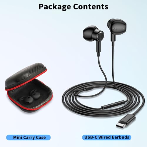 USB C Earbuds Wired Headphone for iPhone 18 Pro Max 17 16 17e,Black - color: Black