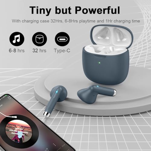 Wireless Earbuds, Bluetooth 5.4 Headphones in Ear with Noise Cancelling Mic - color: Dark Gray