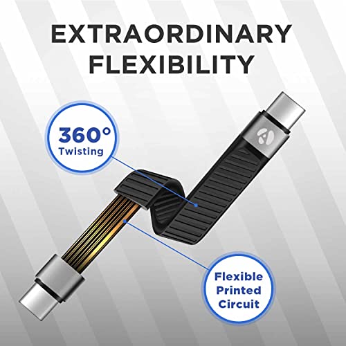 Short USB-C to USB-C Fast Charger Cable, 5 inch, 20 Gbps, 100W, Thunderbolt 3/4/5 & USB4 Compatible, for iPhone 15 & 16, iPad, MacBook, Samsung Galaxy, Tablets, Laptops - style: USB-C to C (20G, 100W)
