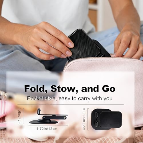 Adjustable Phone Stand for Desk, Portable Desktop Phone Stand Compatible with iPhone 17/16/15/14/13, Samsung Galaxy S24/S23, 4–11Inch Smartphones, Foldable Cell Phone Holder, Height & Angle Adjustable - color: Stand Mount