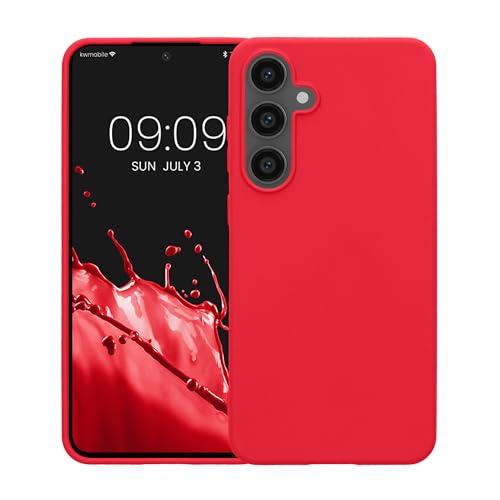 kwmobile Case Compatible with Samsung Galaxy S24 FE Case - Soft Slim Protective TPU Silicone Cover - Neon Pink - color: neon pink, size: Galaxy S24 FE
