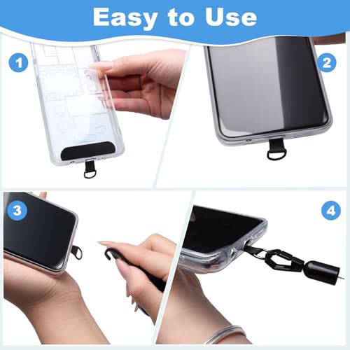 Anti-Theft Phone Tether, Retractable Phone Lanyard with Steel Cable, Locking Carabiner & 360° Swivel, Universal Phone Tether Tab for Outdoor Hiking Skiing Travel