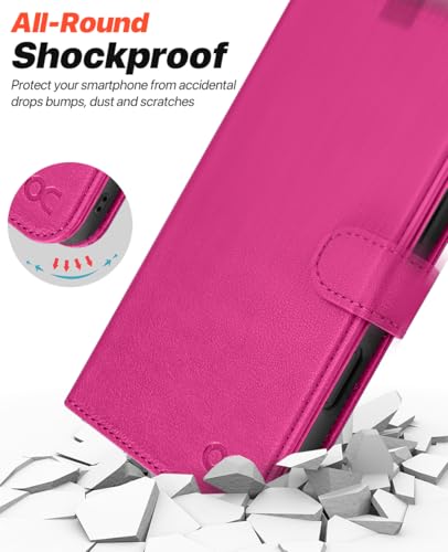 OCASE for iPhone Air Detachable Wallet Case with Card Holder, 2 in 1 PU Leather Flip Folio with RFID Blocking Stand Wrist Strap Shockproof Phone Cover 6.5 Inch 2025, Rose - color: Rose, size: iPhone Air