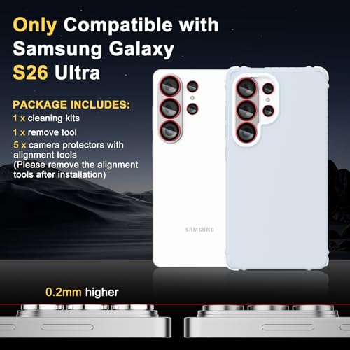 Camera Lens Protector for Samsung Galaxy S26 Ultra, Red - color: Red