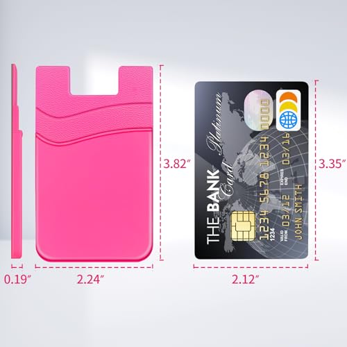 Senose 5 Pack Cell Phone Wallet, Silicone Phone Card Holder - color: Red+Orange+Pink+RoseRed+Light Green