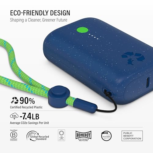 Nimble Champ Portable Charger, 10000mAh Power Bank, 20W Dual USB-C Charging - color: Nebula Blue