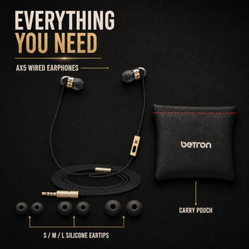 Betron AX5 Earphones Wired Earbud Headphones with Microphone