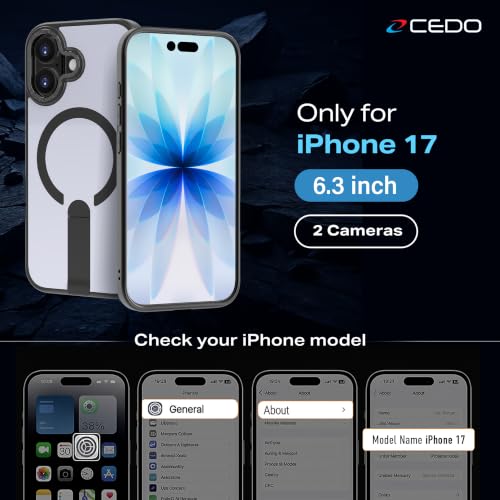 CEDO Magnetic Kickstand Case for iPhone 17, MagSafe Compatible Black - size: iPhone 17