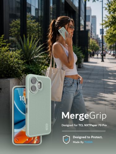 TUDIA MergeGrip Magsafe Compatible for TCL NXTPAPER 70 Pro Case | Military Grade Drop Tested Dual-Layer Protection - Green Lily - color: Green Lily