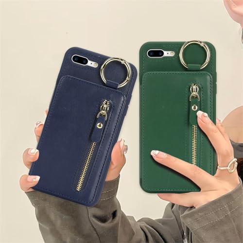 Havaya Flip Wallet Case for iPhone 8 Plus & iPhone 7 Plus - Blue - color: Blue-Ring, size: iPhone 8 Plus & iPhone 7 Plus
