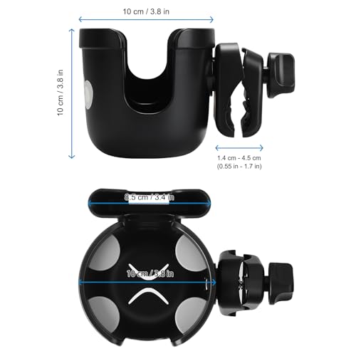 Accmor Wheelchair Cup Holder with Phone Holder, Universal 360° Rotatable Walker Cup Holder Rollator Scooter Accessory - color: Koala